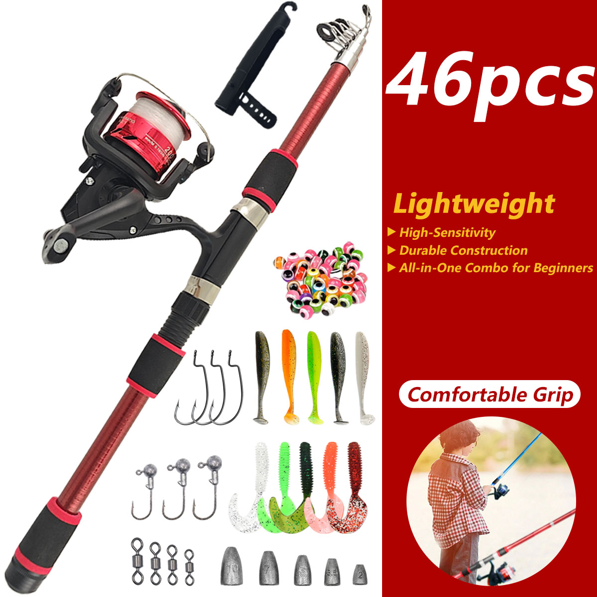 Freshwater Line - Conjunto de Vara de Pesca Telescópica